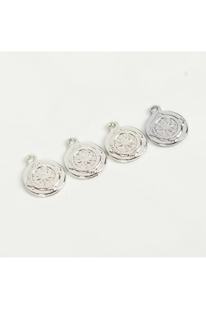 yfhobi 1 Adet - 14 mm Pusula Desen Metal Uç, Takı İçin Charm Uç, Rodyum Kapla...