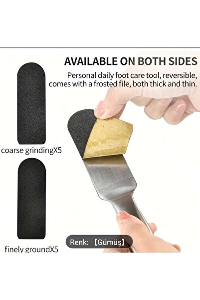 SEVRU Profesyonel Çelik Topuk Ayak Bakım Törpüsü (TOPUK TÖRPÜSÜ, NASIR TEMİZLEYİCİ)10 Adet Yedek Törpü