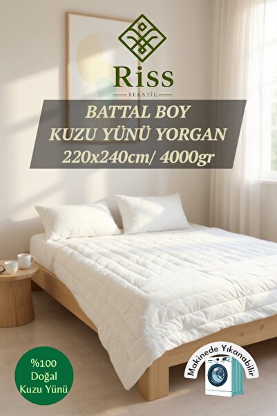 riss tekstil Riss Battal Boy %100 Doğal Kuzu Yünü Yorgan-220x240/4kg