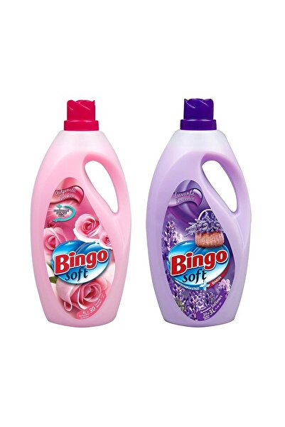 Bingo Soft Yumuşatıcı 3 lt Gülpembe ve Lavanta 2 li Paket