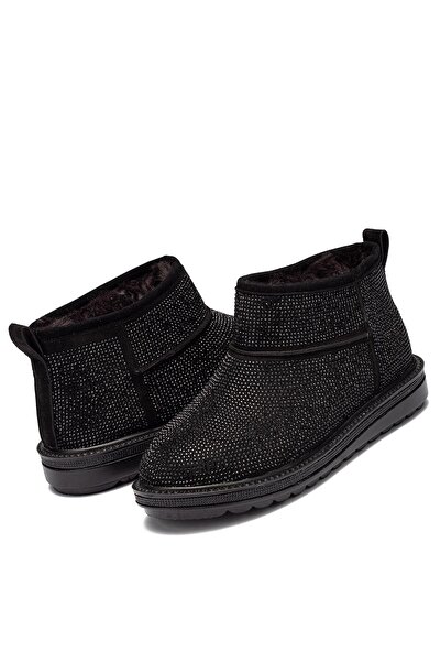 Dedos Kadın İçi Kürklü Taşlı Düz Taban Bot 7010