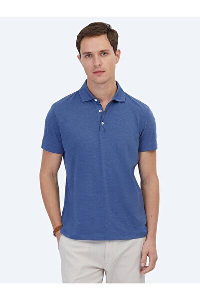 Kip Μπλουζάκι με γιακά πόλο Navy Blue με βαμβακερό μείγμα