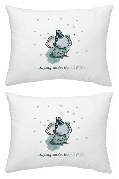 makiteks Yüzde Yüz Pamuklu 2 Adet 35x45 cm Desenli ve Düz Boya Bebek Yastık K...