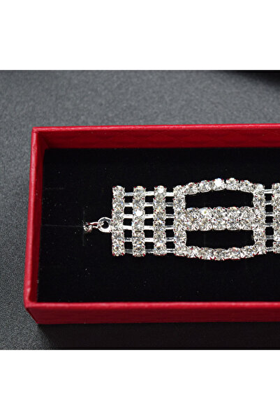 FashionForYou Elegant Stania bracelet, with semi-precious stones, in box, for women, silver, BS015