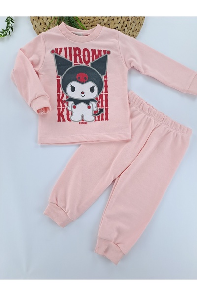 Butik طقم بيجامة مطبوعة للفتيات بتصميم كورومي، طقم من قطعتين، طقم بيجامة من ق...