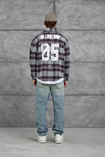 NOMARC Gray Nmrc Number Printed Oversize Shirt