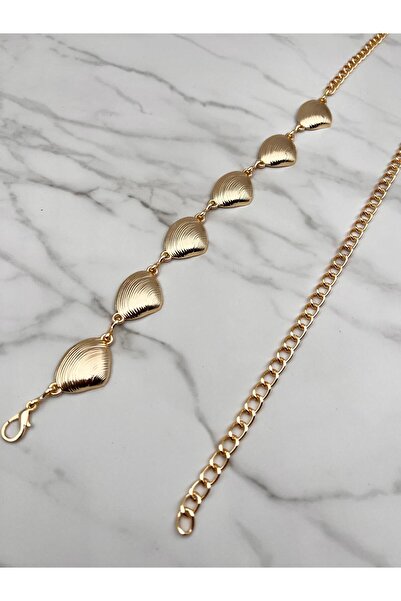 Descoin Curea cu lanț pentru femei cu model de midii, curea pentru jachetă, c...