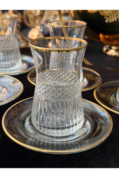 LOKMAN ZÜCCACİYE 6 Personality Crystal Hand-Cut Gold Gilt Tea Set (Model2)