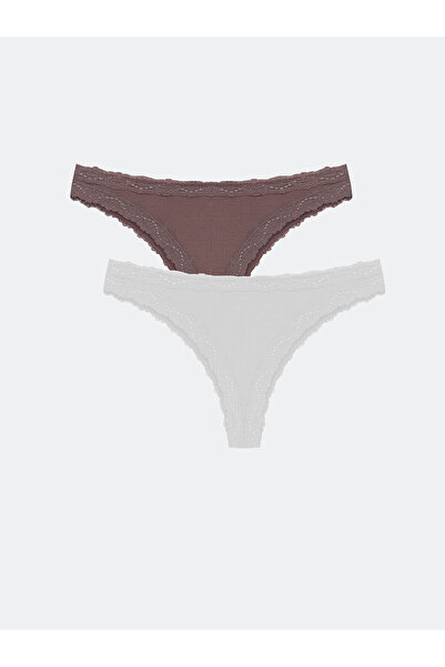 LC Waikiki Vizyon New Season Lace Detailed Brazilian Panties 2-Pack