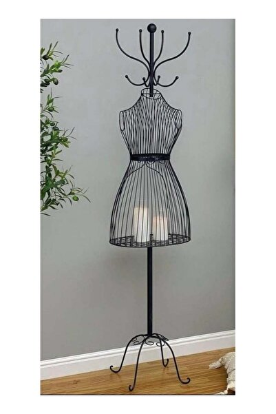 Generic Half Length Iron Female Mannequin Black 40x29x175cm