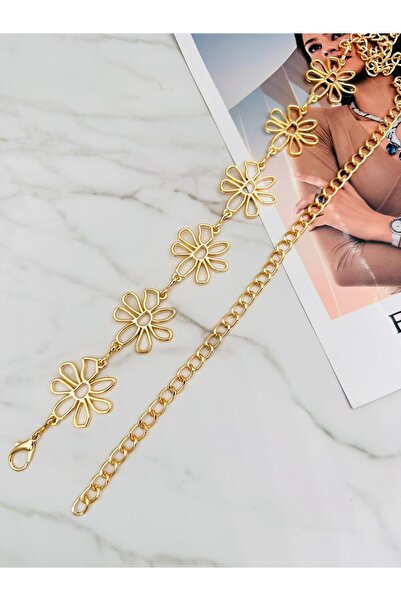 EMR Official Ремінь з ланцюжком з візерунком маргариток, жіночий ремінь, ремі...