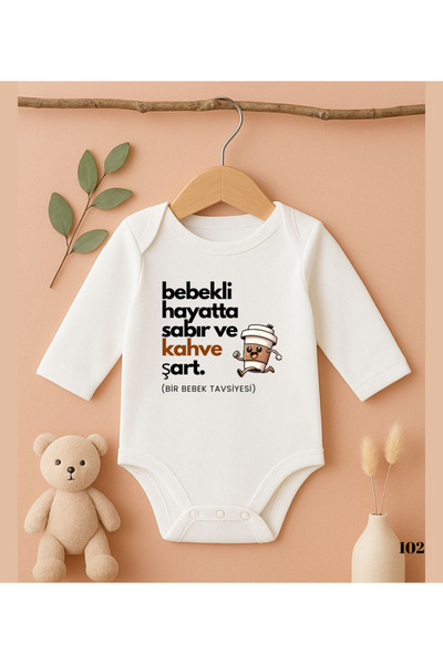 MODAT Baby Life with Coffee Condition Printed Baby Bodysuit