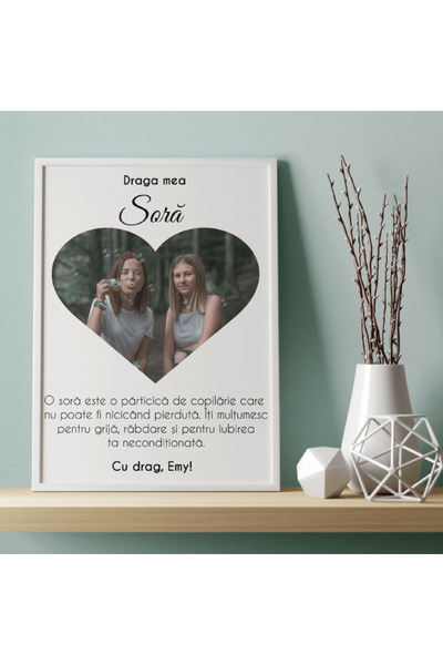 CrisPrint Personalized A4 frame – Photo and message for sister