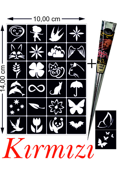 hennadibace Kına Kalıbı (GEÇİCİ DÖVME ŞABLONU) Hint Kınası Henna Tattoo Stenc...