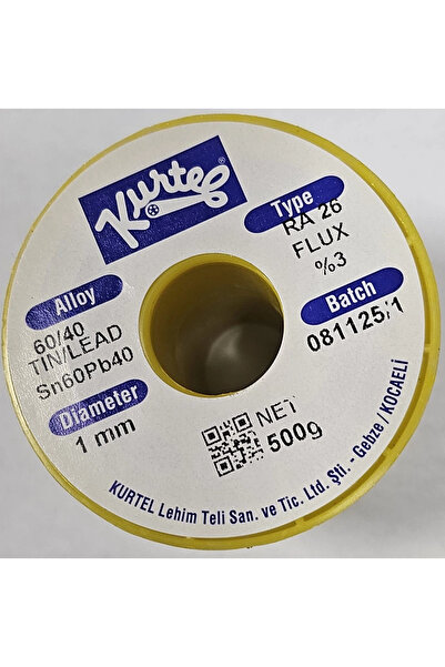 TIEE Kurtel Sn60/Pb40 Arax Pastalı Lehim Teli 1mm 500gr