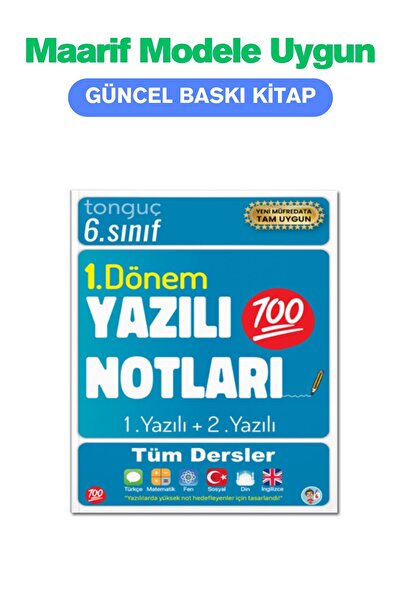Tonguç Akademi Yayınları 6. Sınıf Yazılı Notları 1. Dönem 1 Ve 2. Yazılı