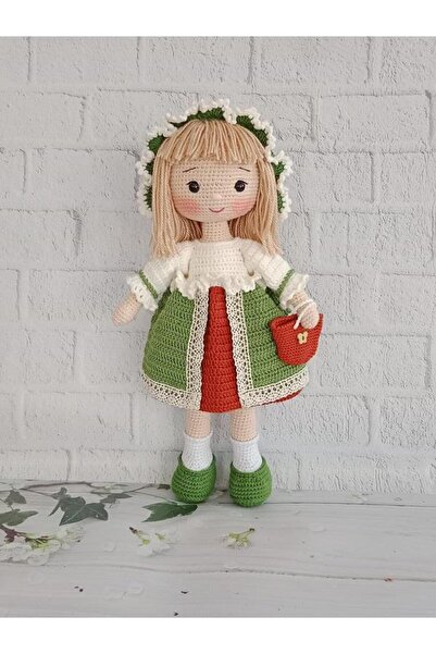 OYUNCAKPARK Yeşil Yaban Gülü Bebek Amigurumi Organik Oyuncak