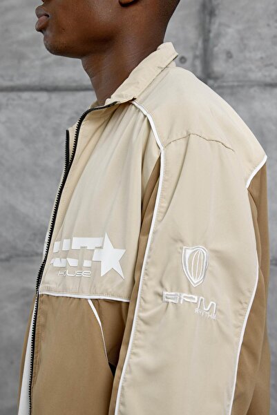 NOMARC Εποχιακό μπουφάν με κρεμ χρώμα με ανάγλυφο σχέδιο