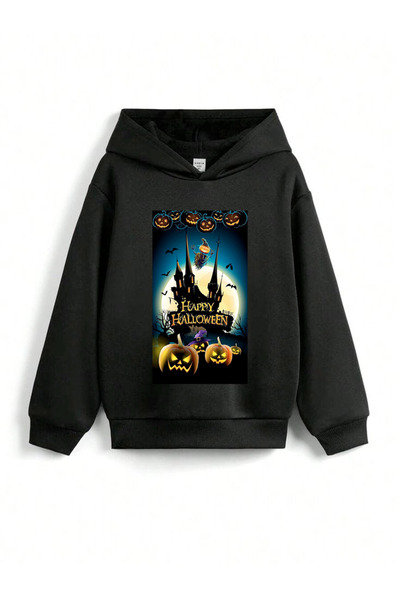 stil x ХЕЛОУИН - ХЕЛОУИН ПЕЧАТАНА ДЕТСКА СВИТЕРКА С КАПЮШОН, 3-НИШЕНА КАНТА