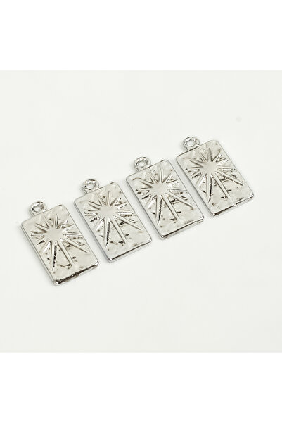 yfhobi 1 Adet - 26 mm Güneş Desen Metal Uç, Takı İçin Charm Uç, Rodyum Kaplam...