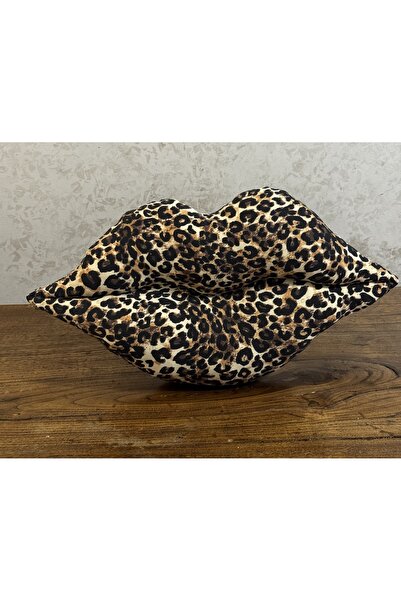 happyteks Dudak kırlent leopar