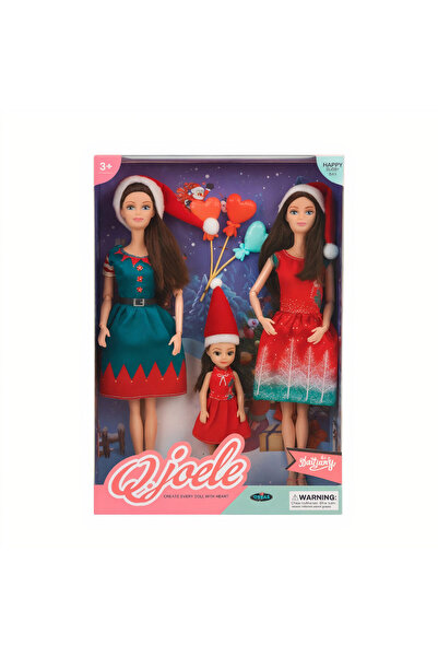 JML Păpuși de Crăciun, set de 3, îmbrăcate în rochițe elegante de Crăciun, 30 cm, diverse modele