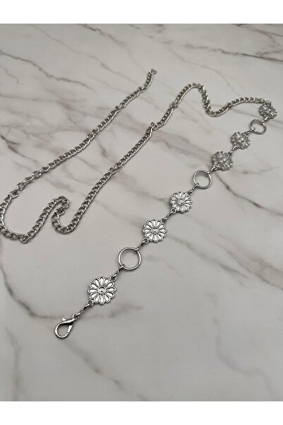 EMR Official Στρογγυλή ζώνη με αλυσίδα με σχέδιο μαργαρίτα, γυναικεία ζώνη, ζώνη σακάκι, ζώνη φορέματος, ζώνη μέσης