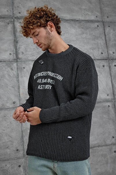 NOMARC Smoked Nmrc Oversized Knitwear with Ripped Detail
