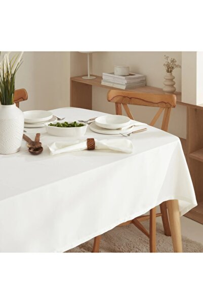 Zeren Home Liquid-Proof Carefree Off-White Linen Tablecloth
