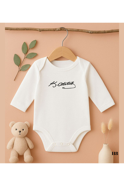 MODAT Ataturk Signature Printed Baby Bodysuit
