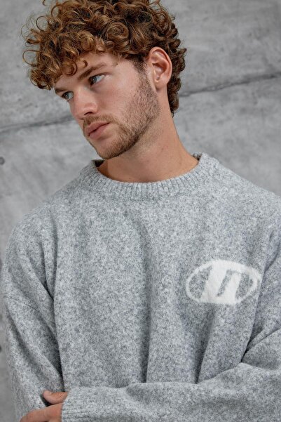 NOMARC Gray Gst Crew Neck Oversize Knitwear