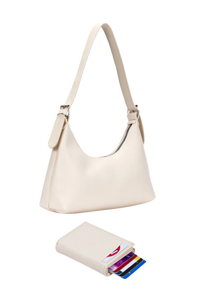 Adelina Bags Kadın Çanta ve Cüzdan Seti Baget Kol Omuz Çantası ve Mekanizmalı...