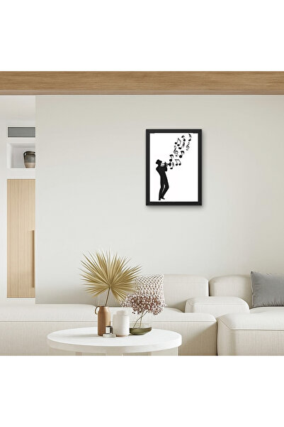 RS JANTİ STORE Omul care cântă trompetă Siluetă Pictură Note muzicale Decorar...