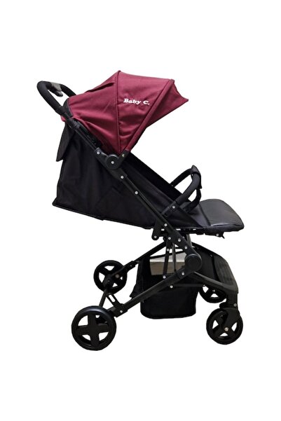 Baby Care Cărucior ultracompact PRO S010, pliabil, roșu bordeaux