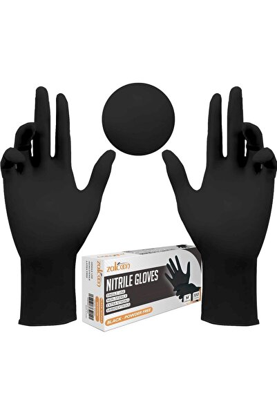 Zalcoon Black Nitrile Exam Disposable Gloves, Extra Large, Powder Free, Latex...