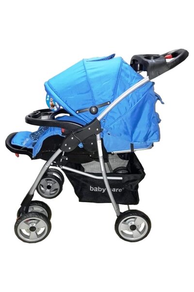 Baby Care Cărucior 2 în 1 Baby Care™ M203, Balansoar, Spătar reglabil, Landou, Cadru metalic, Suport pentru picioare