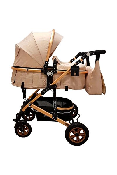 Baby Care PRO 531 Stroller 3 in 1 with Baby Bag, Aluminum Frame, Rubber Wheels, Adjustable Backrest,