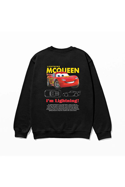 SVART WEAR MCQueen Swea tricou cu imprimeu 100% bumbac supradimensionat Trendy Fancy Swea tricou cu imprimeu