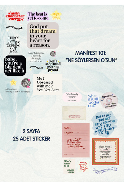 ANSHA CRAFTS Hayal Panosu "MANİFEST 101: “NE SÖYLERSEN O’SUN”- Vision Bord St...