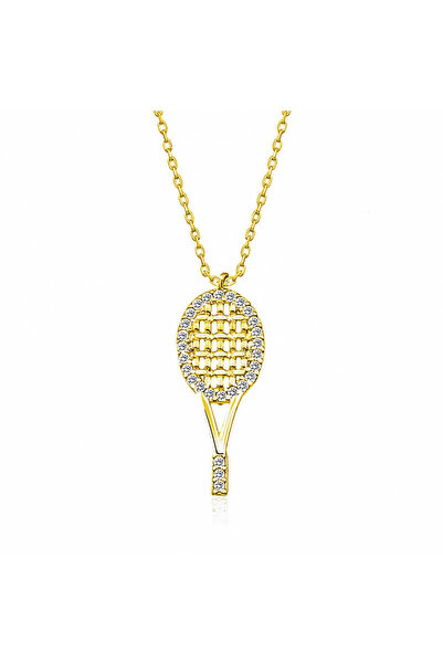 Generic Brand Silver Gold Tennis Racket Necklace