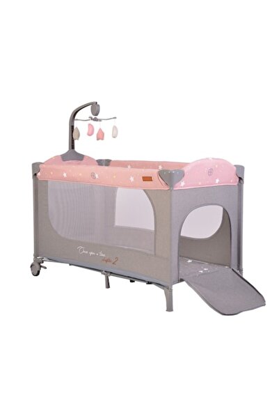 NOVOKIDS Convertible Baby Crib Onceuponatime NEST, Pink and Grey