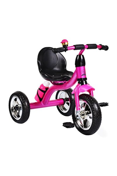 NOVOKIDS Tricicletă cu pedale Chavalier, clopoțel și sticlă de apă, roz