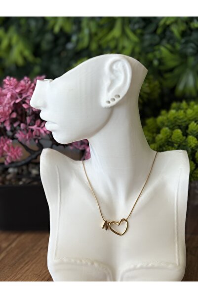 B & S Kalpli N Harfli Çelik Kolye