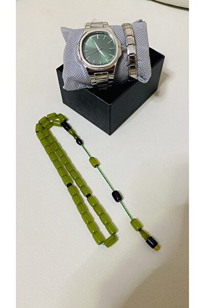 Yegane Erkek Kombin Seti: Klasik Şıklık ve Manevi Dokunuş (Saat, Bileklik ve Tesbih)