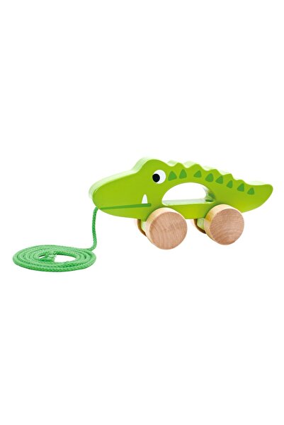 NOVOKIDS Educational Pull Toy Made of Solid Wood NOVOKIDS™ My First Tiny Crocodile, with Wheels, Materi