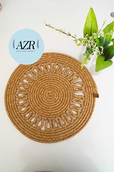 AZR HOME DESİGN Jute Rope Straw Mat 1 Piece American Service Decor