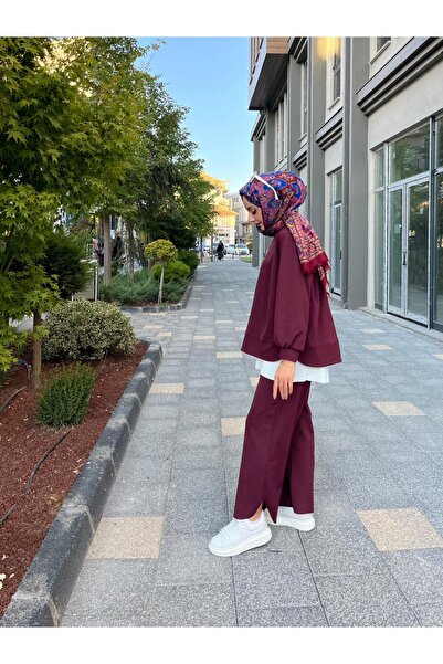 W WARGA Pants with Slit Detail Set