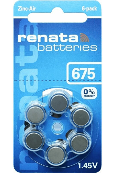 OEM Комплект батерии за слухов апарат 675 ZA675 PR44 Renata 6 бр./блистер
