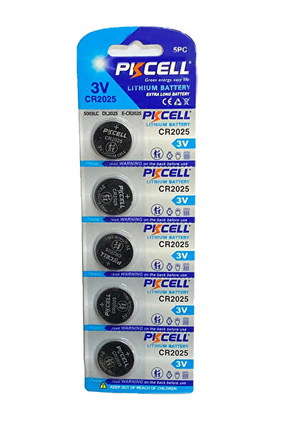 OEM Top Bottom Set of 5 batteries PKCELL CR2025 3V LITHIUM (621)
