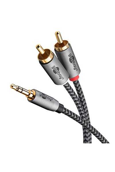 goobay Cablu stereo premium extrem de flexibil textil 3m Jack 3.5 mm tata - 2...